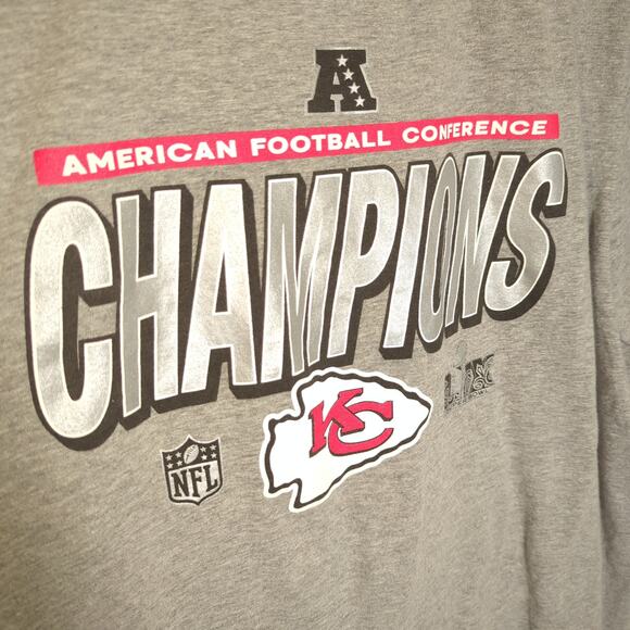 Nike Kansas City Chiefs AFC Champions Shirt XL Gray NFL Football Tee Mens - Picture 3 of 6